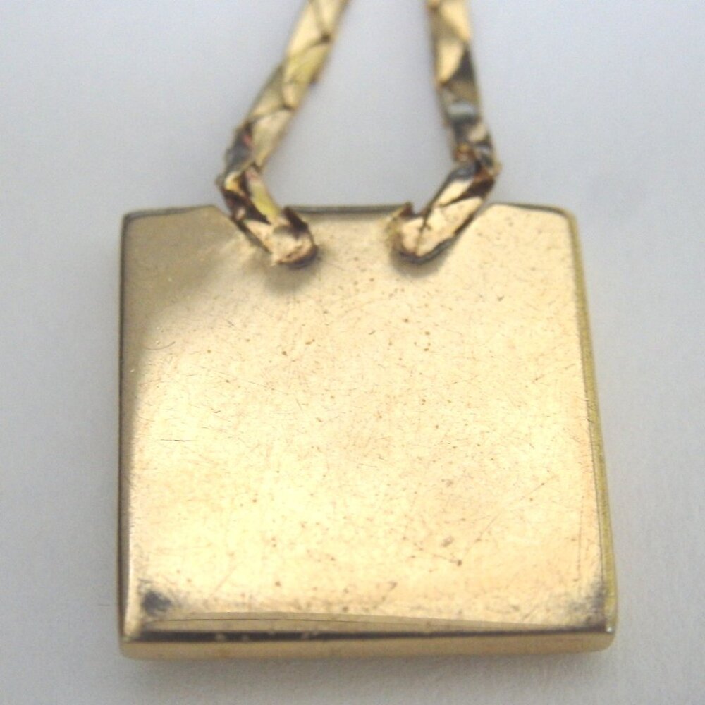 Authentic Christian Dior Logo Beads Square Necklace metal [Used] - Picture 4 of 8